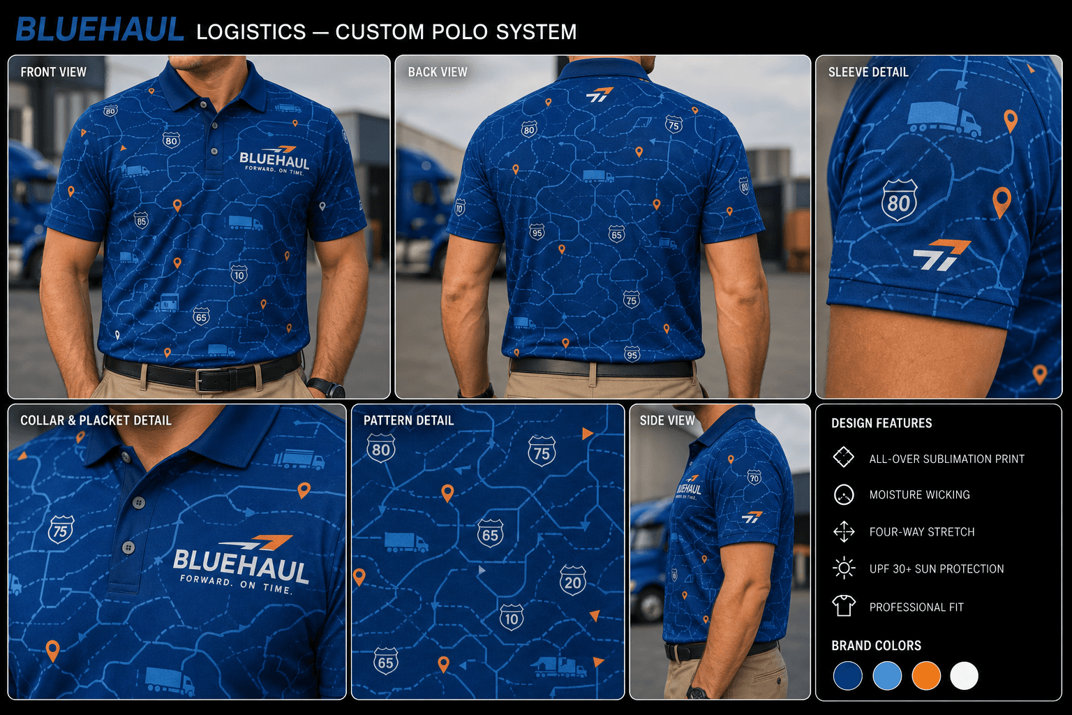 BlueHaul Logistics complete custom polo presentation